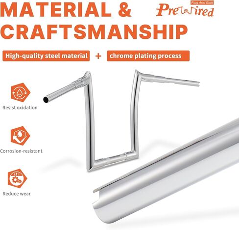 Road King Special 1.5" Fat Meathook Handlebars 12" Ape Hanger for 2017-Up Harley Touring FLTRXS, 2008-Up Softail Fat Bob, 07-17 Fat Boy, 06-17Wide, 2013 Road King CVO and 2015-later Freewheeler,Black in Saudi Arabia
