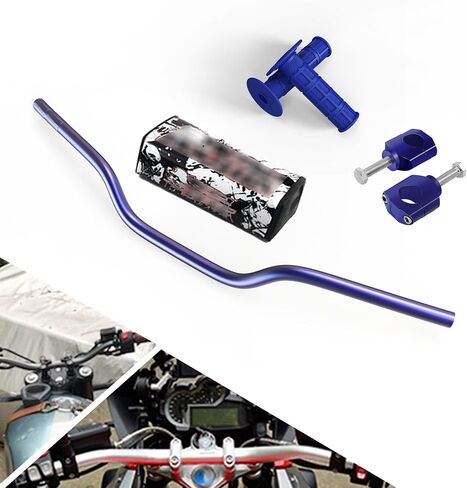 1 1/8 Handlebars with Bar Pad Grips Mounts for Raptor250 660 CRF250 CRF450 400EX Banshee 350 etc.Dirt bike Pit bike (Blue) in Saudi Arabia