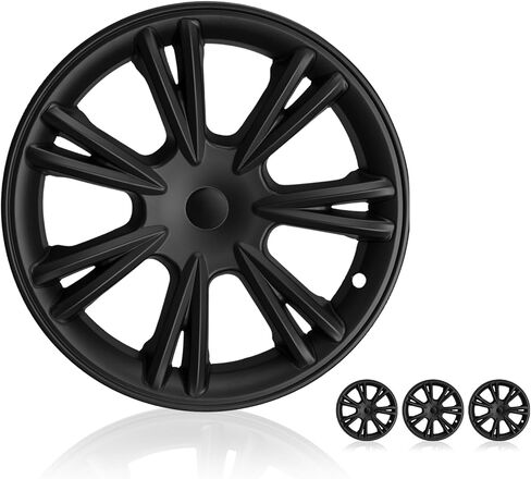 غطاء عجلة Hubcap 19 بوصة لطراز Tesla Y 2019-2024 ABS غطاء عجلة أسود غير لامع متوافق مع ملحقات Tesla Model Y 19 بوصة، 4 عبوات (ZX) in Kuwait