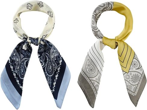 GERINLY Mens Silk Feel Scarf 2 Pack, 27 Inch Neckerchief Ascot, Novelty Head Bandana Wrap in Saudi Arabia