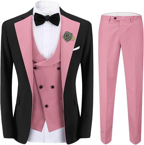 Cloudstyle Mens 3 Piece Suit Single Breasted Vest Jacket Pants Sets in Saudi Arabia