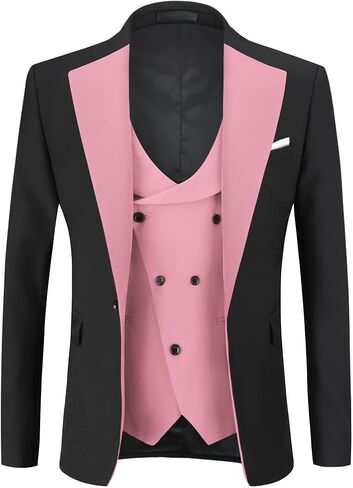 Cloudstyle Mens 3 Piece Suit Single Breasted Vest Jacket Pants Sets in Saudi Arabia