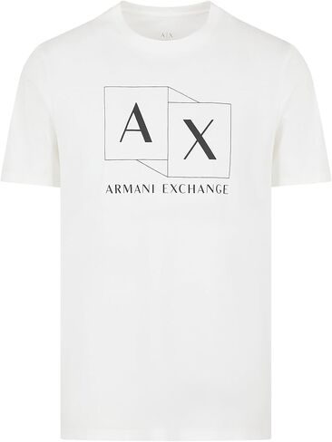 تيشيرت رجالي من Armani Exchange بقصة ضيقة من القطن المرسيريزد وشعار Ax Box in Saudi Arabia