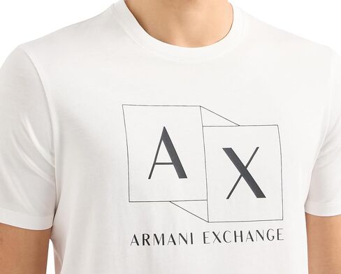 تيشيرت رجالي من Armani Exchange بقصة ضيقة من القطن المرسيريزد وشعار Ax Box in Saudi Arabia