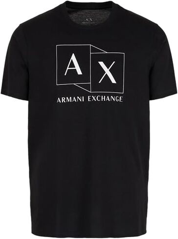 تيشيرت رجالي من Armani Exchange بقصة ضيقة من القطن المرسيريزد وشعار Ax Box in Saudi Arabia