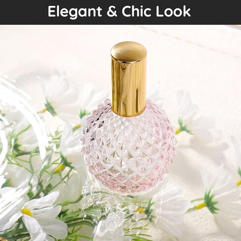 Segbeauty Vintage Perfume Bottle, 3.4oz 100ml Pink Spray Bottle for Perfume, Empty Refillable Glass Perfume Atomizer, Travel Cologne Dispenser Sample Containers for Liquid Cosmetic Home Decor in Saudi Arabia
