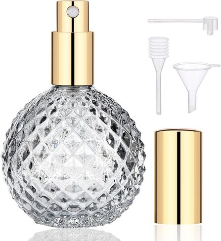Segbeauty Vintage Perfume Bottle, 3.4oz 100ml Pink Spray Bottle for Perfume, Empty Refillable Glass Perfume Atomizer, Travel Cologne Dispenser Sample Containers for Liquid Cosmetic Home Decor in Saudi Arabia