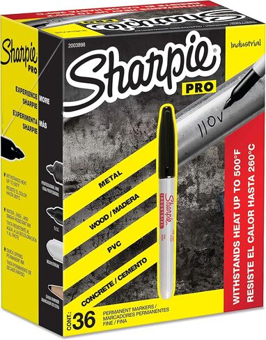 SHARPIE Industrial Permanent Markers, Fine Point, Black, Box of 12 in Saudi Arabia