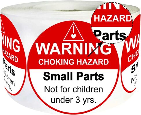 Choking Warning Labels 1.5" Red Small Parts Choking Hazard Stickers Suffocation Warning Stickers Not for Children Under 3 Years Labels for Packing Shipping 500 Pcs in Saudi Arabia
