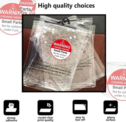 Choking Warning Labels 1.5" Red Small Parts Choking Hazard Stickers Suffocation Warning Stickers Not for Children Under 3 Years Labels for Packing Shipping 500 Pcs in Saudi Arabia
