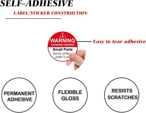 Choking Warning Labels 1.5" Red Small Parts Choking Hazard Stickers Suffocation Warning Stickers Not for Children Under 3 Years Labels for Packing Shipping 500 Pcs in Saudi Arabia