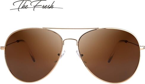 The Fresh Classic Aviator Frame Light Color Lens XL Oversized Sunglasses Gift Box (4s-Silver, Blue) in Saudi Arabia