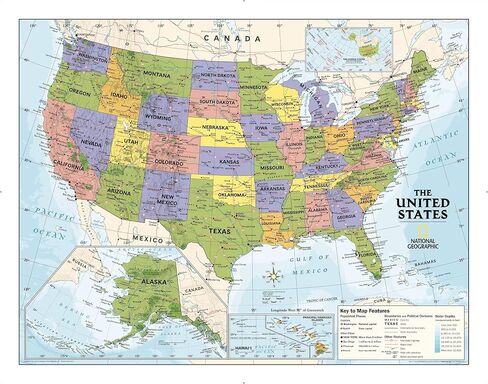 National Geographic Maps: Kids USA Political Wall Map, Grades 4-12 - Extra Large - 51 x 40 inches in Kuwait