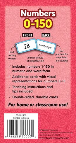 Edupress™ أرقام 0-150 بطاقات فلاش in Saudi Arabia