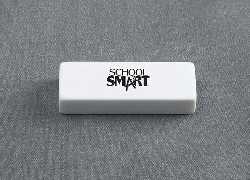School Smart Vinyl Block Erasers, 2-1/2 x 7/8 x 1/2 Inches, White, Pack of 20 in Saudi Arabia