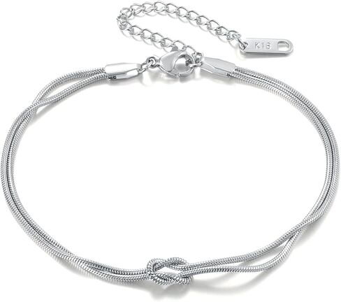 Gold Bracelets 18K Gold Plated Love Knot Bracelet Snake Chain Infinity Bracelet Adjustable Gold Jewelry Gifts for Women. in Saudi Arabia