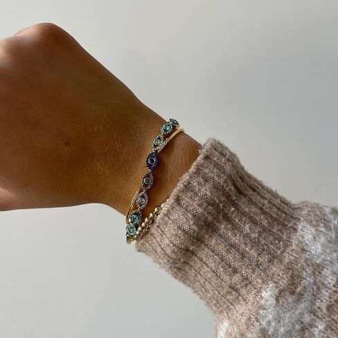 14k Gold Filled Tennis Bracelet|3mm Cubic Zirconia Classic Tennis Bracelet|Gold Link Bracelets For Women 6.15/6.75/7.15 Inch in Saudi Arabia