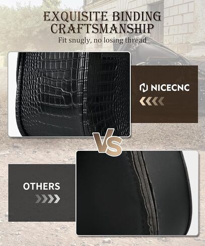 NICECNC Motorcycle Saddlebags, 35L Heavy Duty Leather Motorcycle Saddle Bags, Waterproof Saddlebags Motorcycle Storage Bags with Cup Holders, Compatible with Cruiser Softail Dyna Road King, BLACK in Saudi Arabia