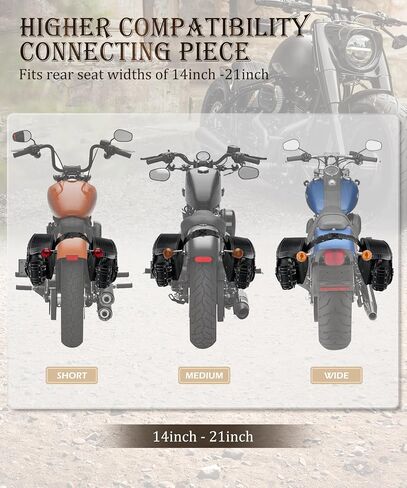 NICECNC Motorcycle Saddlebags, 35L Heavy Duty Leather Motorcycle Saddle Bags, Waterproof Saddlebags Motorcycle Storage Bags with Cup Holders, Compatible with Cruiser Softail Dyna Road King, BLACK in Saudi Arabia