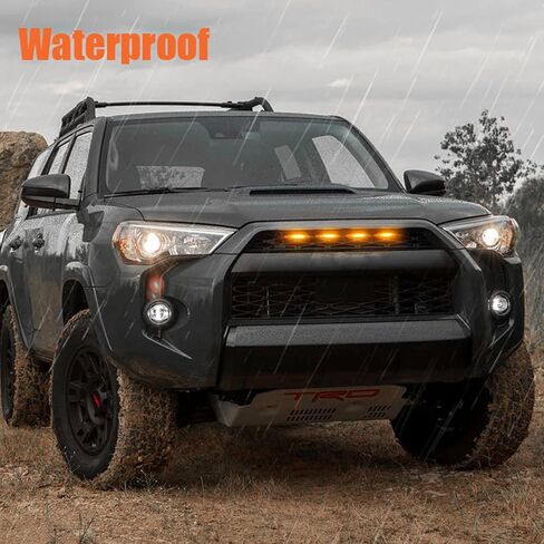 مصابيح شواية LED لشبكة Toyota 4Runner TRD Pro 2014-2023، بما في ذلك SR5، TRD للطرق الوعرة، محدودة، TRO Pro Models Raptor Style LED Light (ضوء كهرماني مع غطاء كهرماني) in Kuwait