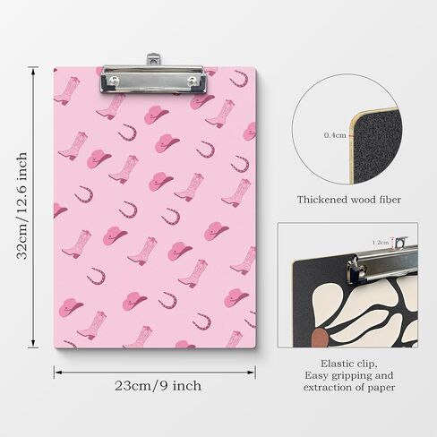 Pink Clipboard, Trendy Preppy Pink Ace of Hearts Wooden Clip Board for Girls Student School Dorm Office, Preppy School Supplies, Pink Office Supplies, Standard A4 Letter Size 9x12.6 Inch in Kuwait