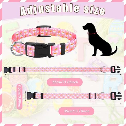 Sadnyy 6 Pcs Holiday St. Patrick's Day Dog Collars with Safety Plastic Buckle Adjustable Easter Day Cute Pet Collar for Female and Male Large Small Medium Dogs(M Size) in Kuwait