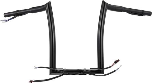 MoKitDora Sportster Dyna Softail Pre-wired Ape Hangers 12" Rise 1.25" Fat 1" Clamp Handlebar Meathook Bars for 2012-2017 Dyna Softail 2014-up Sportster, Chrome in Kuwait