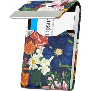 Professional Business Card Holder Case, PU Leather RFID Blocking Wallet for Women and Men, Slim Metal Business Carrier Pocket with Magnetic, Name ID Credit Card Case -Leopard