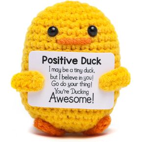Artlunar Funny Positive Duck Doll Emotional Support Duck Emotional Support Crochet Female Inspirational Gifts Birthday Cute Duck Home Decor (I Duck Love You)
