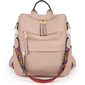 UTO Backpack Purse for Women Stylish Vegan Leather Shoulder Bag Designer Travel Purse with Detachable Colorful Strap