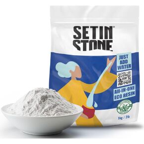 Unicone Art SETINSTONE Eco Casting Resin Powder Kit - Sustainable, Non-Toxic, Eco-Friendly, Water Based Formula - Easy to Use for DIY Art - 1 Bag Mineral + Polymer Powder - All in One (1kg/2lbs)