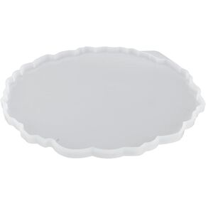 Large Round Resin Tray Mold, Irregular Silicone Serving Tray Geode Agate Epoxy Mold Fruit Tray Silicone Epoxy Casting Mould for Coaster, Fruit Board, Dessert Dish, Resin Painting Art