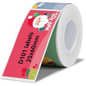 NIIMBOT Thermal Label Stickers (0.98''x2.36'') 110 Sheets/Roll with Christmas Elements, Personalized Refill Tape for D101 Label Maker, Waterproof