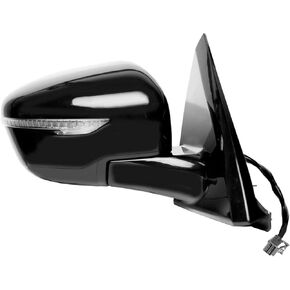 Passenger Side Mirror for Nissan Pathfinder, (black PTM, w/turn signal, foldaway), w/o memory, w/o camera