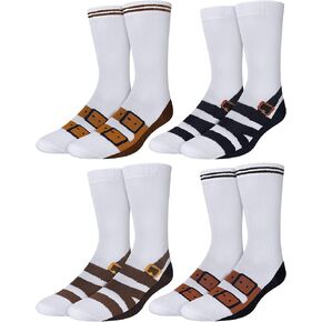 Eurzom 4 Pairs Novelty Sandal Socks for Men Funny That Look Like Shoes Gifts Christmas Hilarious Gag Crew Socks Gifts for Men Father Boyfriend