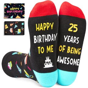 Zmart 25th Birthday Gifts Ideas for Men - Socks for 25 Year Olds, 25th Birthday Socks, Best Gifts for 25 Year Old Man Woman