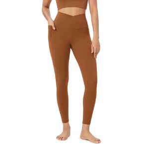 ODODOS Cloud Feeling Crossover 7/8 Leggings with Pockets for Women 25" / 28" V High Wasit Lounge Yoga Pants