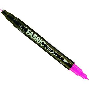 Uchida Marvy Fabric Ball and Brush Marker Art Supplies, Fluorescent Pink