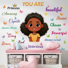 Baby Girl Wall Decals Purple Flower Butterfly Wall Sticker Moon Cloud Wall Decal Colorful Butterflies Wall Stickers Princess Room Decor for Girls Nursery Bedroom Playroom