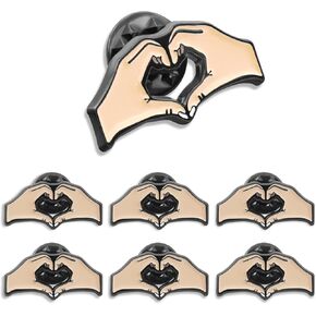 12/24/50/100Pack Two Hands Heart Friendship Love Enamel Lapel Pin 1.2 Inch -Metal Heart Gesture pin