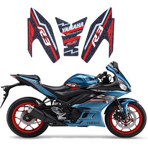 Gas Tank Protectors,Compatible with Yamaha R3,Motorcycle Fuel Tank Sticker Kit Tank Side Traction Pad Fuel Tank Protector(Blue)