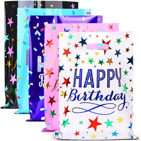 ZGORENDZ 40 Pack Party Favor Bags for Kids Birthday Goodie Bags Assorted Colors Gift Bags for Girls & Boys Birthday Party (6.7 * 9.7 inch)