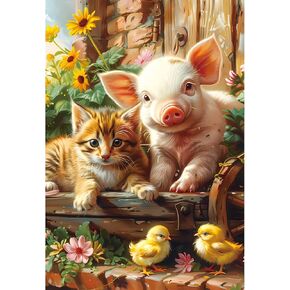 Puzzles for Kids Ages 4-8,100 Piece Puzzles Kids Puzzles Ages 4-6 6-8 8-10 Cat Cooking Puzzles Animal Jigsaw Puzzle Toys Educational Puzzle Birthday Gifts for Girls and Boys
