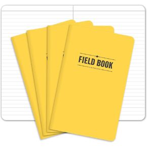 Elan Publishing Company Field Notebook/Journal - 5"x8" - Yellow Cover - Lined Memo Book - Pack of 4