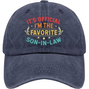 Son in Law hat Golf Hats It's Official I'm The Favorite Son-in-Law Hats Navy Blue