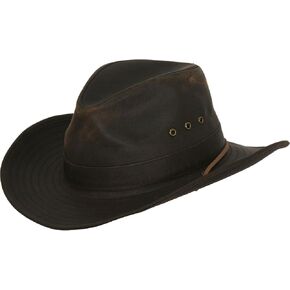 قبعة رعاة البقر بنية متينة قابلة للتنفس من شركة Outback Trading Company للرجال البالغين من Korona Canyonland مع حبل للذقن in Kuwait