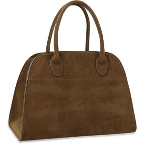 Suede Tote Bag for Women,Women's Brown Suede Purse Vintage Top Handle Bag,Fashion Shoulder Satchel Bag for Office Travel