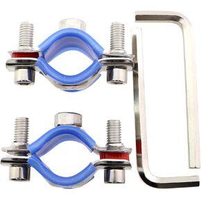 2PCS Fixed Sinking Office Chair 304 Stainless Steel Hoop Pipe Clamps Office Chair Height Adjustment Protector For Office Chairs To Prevent Sinking Kit With Allen Wrench Cable Gas Pipe Clamps