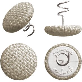 Long Upholstery Pins - Performance Poly - 4 Colors Available - Fabric Covered Button Twist Pins - Keeps Furniture Covers in Place (Set of 12, Brown)