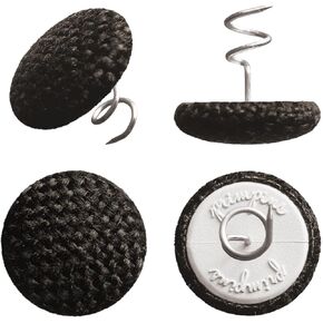 Long Upholstery Pins - Performance Poly - 4 Colors Available - Fabric Covered Button Twist Pins - Keeps Furniture Covers in Place (Set of 12, Brown)